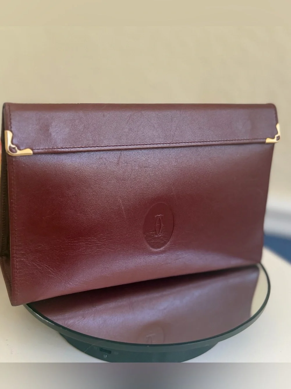 CARTIER Le Must de Cartier Clutch & Chain Shoulder Bag Double Snap Closure